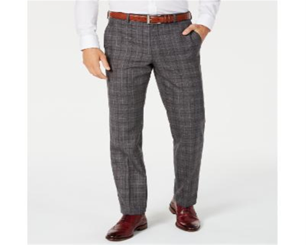 Calça de terno masculina Lauren Ralph Lauren Classic-Fit UltraFlex Stretch cinza escuro com vidraça tamanho 32x30