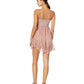 Vestido curto feminino FREE PEOPLE com alças finas e corte flare, coral, tamanho grande