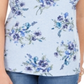 Blusa feminina Karen Scott com estampa floral e decote redondo, azul, tamanho pequeno