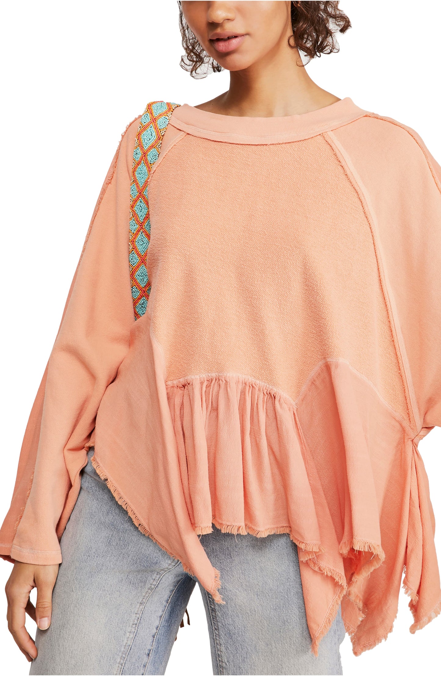 Suéter Duster Feminino Free People Laranja Tamanho X-S