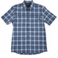 Camisa masculina xadrez Dri-Tec Flex Stretch de manga curta com botões, azul, tamanho pequeno