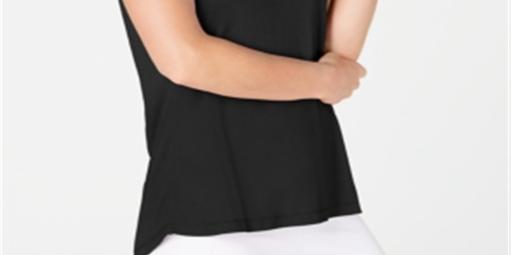 Ideologia Regata Atlética Feminina Amarrada nas Costas Preta Tamanho Grande