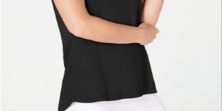 Ideology Women's Athletic Tie-Back Tank Top Black Size Largr