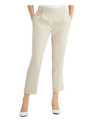 Adidas Women's Pleat Front Slim Leg Ankle Pants Beige Size X-Large