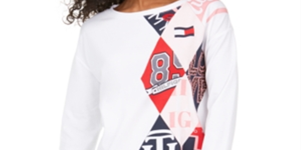 Camiseta feminina jeans Tommy Hilfiger branca tamanho grande