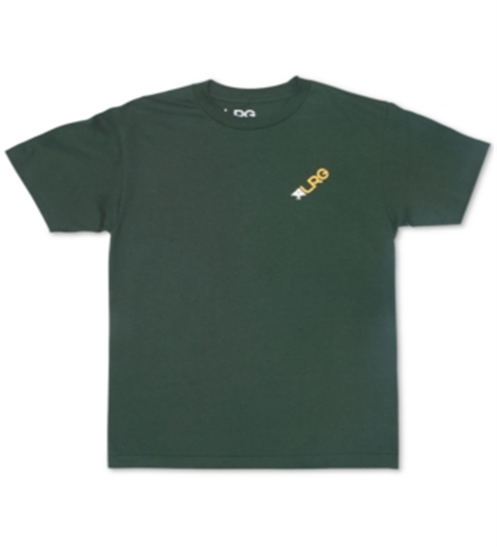 Camiseta masculina LRG com logotipo inclinado, verde, tamanho médio