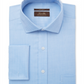 Camisa social masculina Tasso Elba Classic-Fit em sarja com punho francês, azul, tamanho 32-33