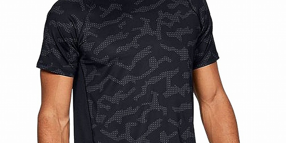 Camiseta esportiva masculina Under Armour manga curta preta tamanho XXL
