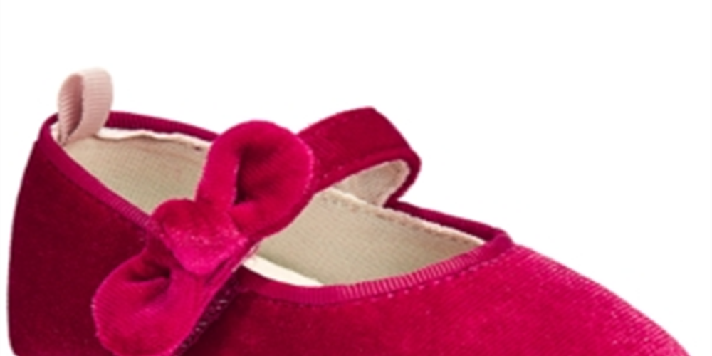 First Impressions Baby Girls Sapatos de Veludo com Laço - Vermelho Cardeal Tamanho 3