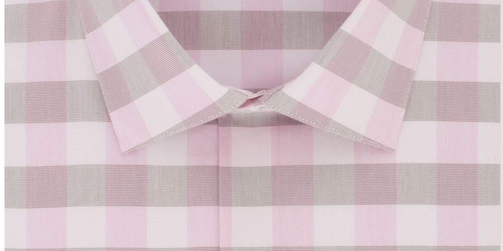 Camisa masculina Buffalo Checkls Slim Fit com gola aberta Reaction Kenneth Cole, rosa, tamanho GG