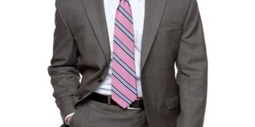 Terno masculino Lauren Ralph Lauren, separado, dois botões, lã, cinza, tamanho 46 S