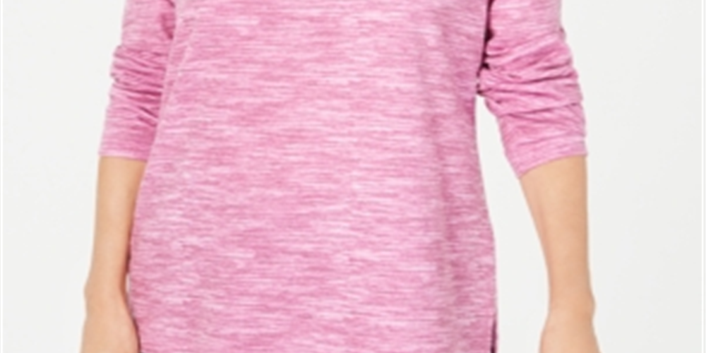 Karen Scott Top Feminino Petite Gola Funil Space-Dyed Rosa Tamanho Petit M