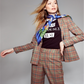 Blazer xadrez trespassado feminino INC International Concepts Grace Tweed G