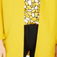 Cardigan feminino Kasper com acabamento em botões e nervuras, amarelo, tamanho pequeno