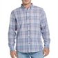 Camisa xadrez vintage masculina, à prova de intempéries, ajuste regular, ponta a ponta, azul, tamanho XXX-G