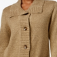 Karen Scott Cardigan Feminino com Botões Frontais Marrom Tamanho Pequeno G
