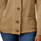 Karen Scott Cardigan Feminino com Botões Frontais Marrom Tamanho Pequeno G