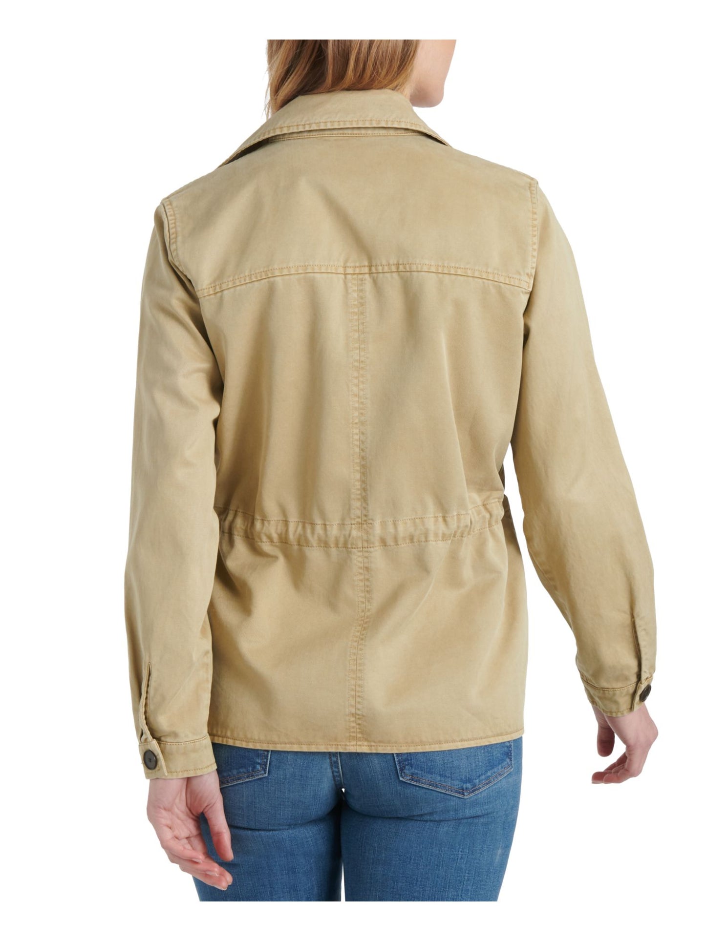 Lucky Brand Casaco feminino trench coat com bolsos elásticos e cordão, marrom, tamanho P