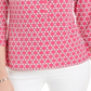Blusa de malha estampada feminina Charter Club com manga 3/4, rosa, tamanho 2XL