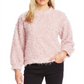 Suéter feminino Vince Camuto Teddy Knit com gola falsa, rosa, tamanho M
