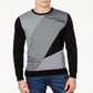 Suéter Alfani Masculino com Blocos de Cor Angulares - Preto Escuro Tamanho 3XL