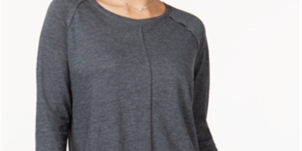 Estilo &amp; Co SeaHigh Low Top Feminino Cinza Tamanho Pequeno P