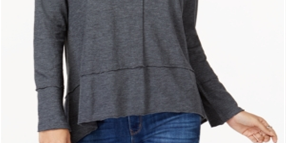 Estilo &amp; Co SeaHigh Low Top Feminino Cinza Tamanho Pequeno P