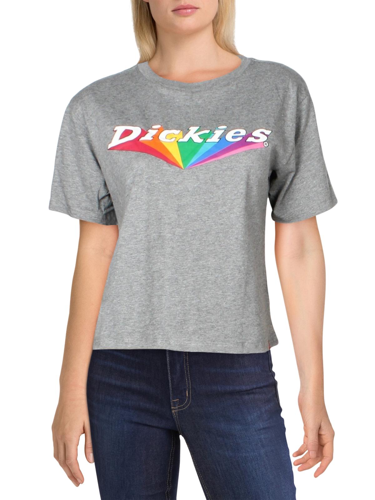 Camiseta Dickies Feminina Tomboy Cotton Rainbow Logo Cinza Tamanho XS