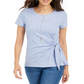 Top feminino com amarração lateral Style &amp; Co, azul, tamanho 2XL