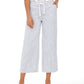 Calça de linho micro-listrada Style &amp; Co Plus, branca, tamanho 22W