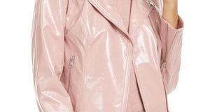 Jaqueta de couro sintético feminina Bar III, rosa, tamanho extragrande