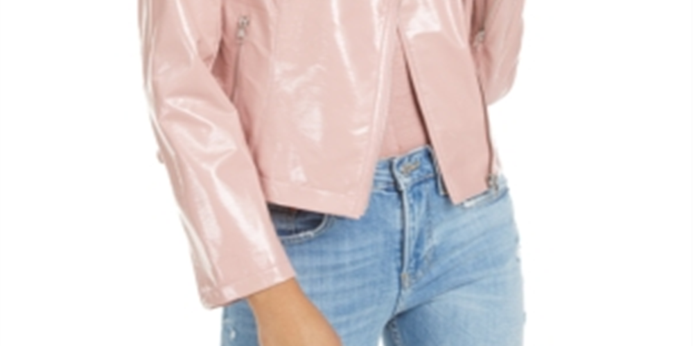 Jaqueta de couro sintético feminina Bar III, rosa, tamanho extragrande