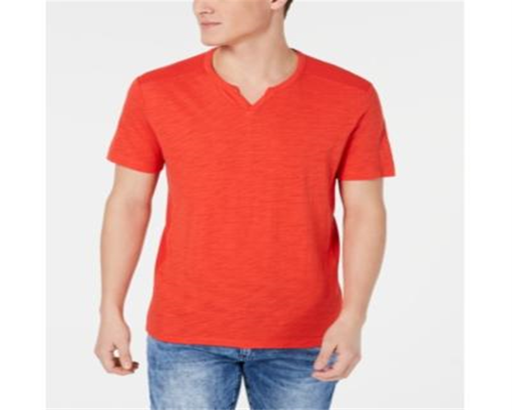 Camiseta masculina com nervuras e fenda INC International Concepts vermelha, tamanho XXL
