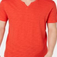 Camiseta masculina com nervuras e fenda INC International Concepts vermelha, tamanho XXL