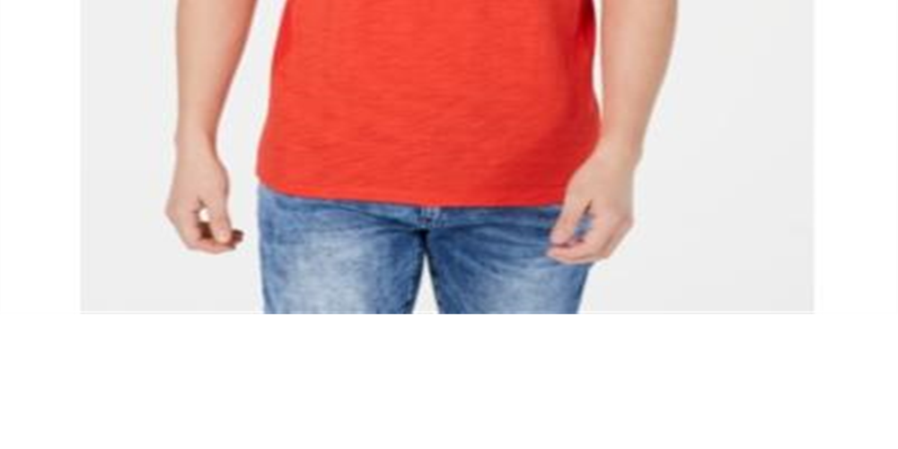 Camiseta masculina com nervuras e fenda INC International Concepts vermelha, tamanho XXL