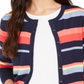 Cardigan listrado feminino Charter Club azul tamanho 2XL