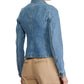 Jaqueta jeans feminina Ralph Lauren com zíper, azul, tamanho 4