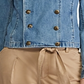 Jaqueta jeans feminina Ralph Lauren com zíper, azul, tamanho 4