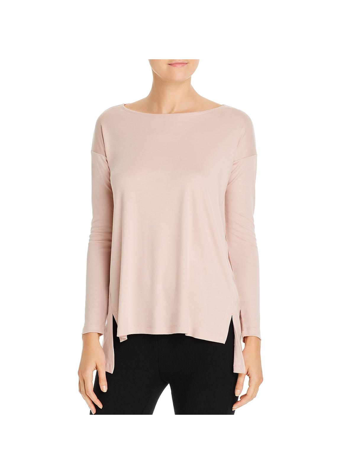 Top Eileen Fisher Feminino Tencel Ballet Neck Box Rosa Tamanho Grande