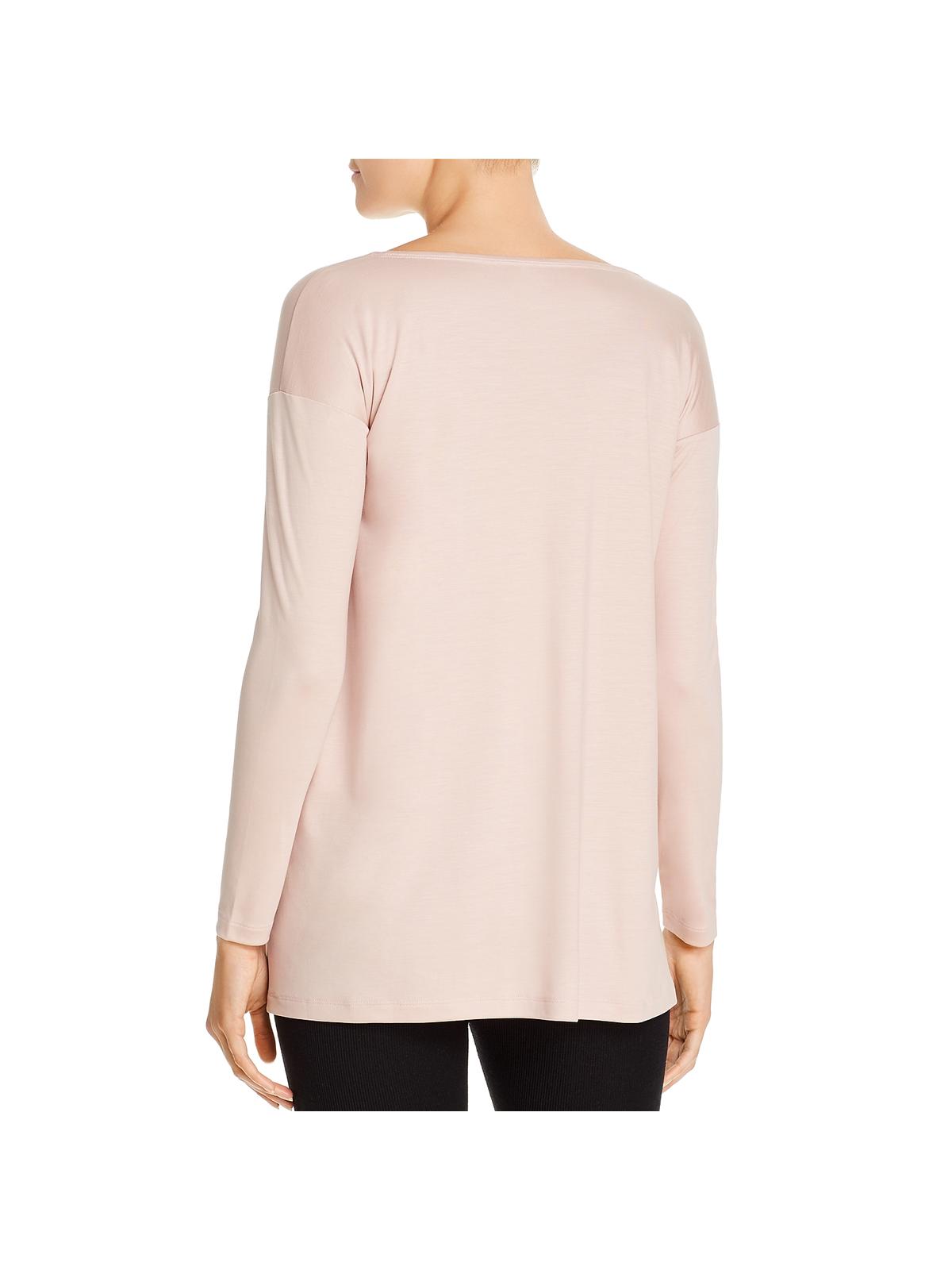 Top Eileen Fisher Feminino Tencel Ballet Neck Box Rosa Tamanho Grande