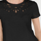Camiseta feminina de algodão com recorte Charter Club, preta, tamanho extragrande