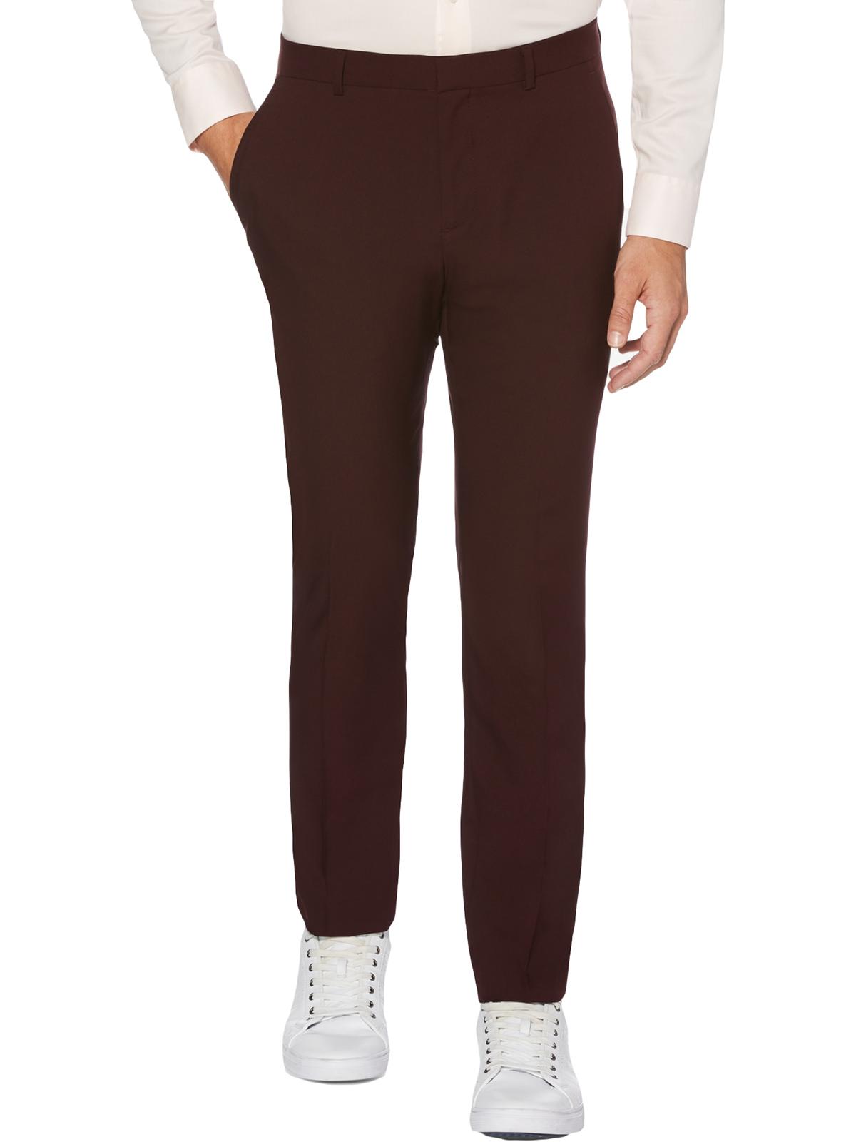 Calça social leve extrafina masculina Perry Ellis Portfolio, tamanho 32x29, marrom