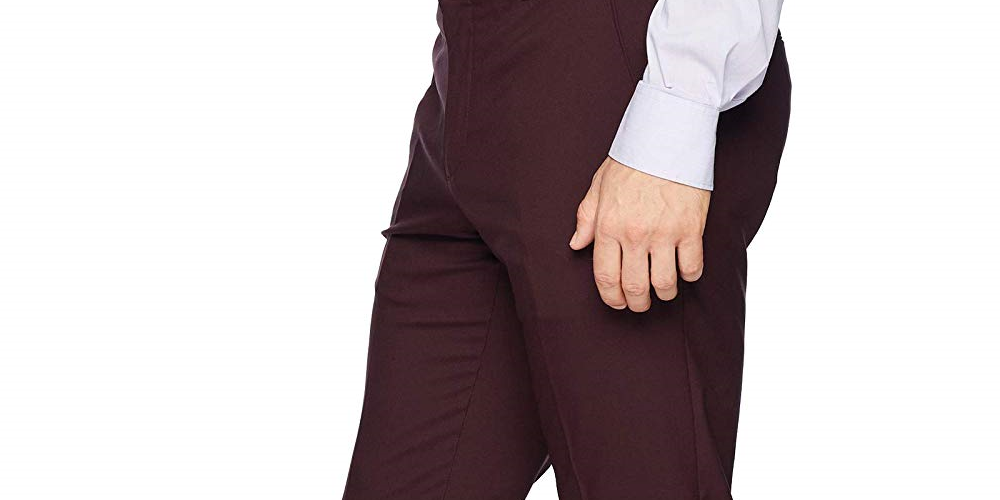 Calça social leve extrafina masculina Perry Ellis Portfolio, tamanho 32x29, marrom