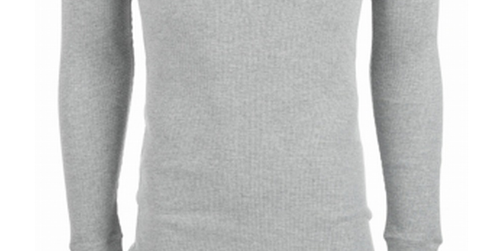 Roupa íntima masculina Alfani, grande e alta, manga comprida, gola redonda, térmica, cinza, tamanho 2XL