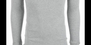 Roupa íntima masculina Alfani, grande e alta, manga comprida, gola redonda, térmica, cinza, tamanho 2XL