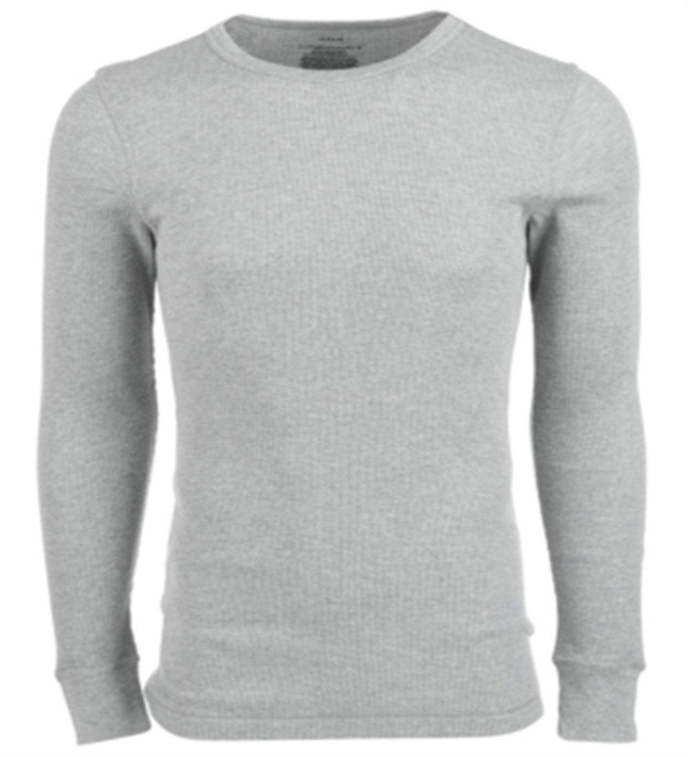 Roupa íntima masculina Alfani, grande e alta, manga comprida, gola redonda, térmica, cinza, tamanho 2XL