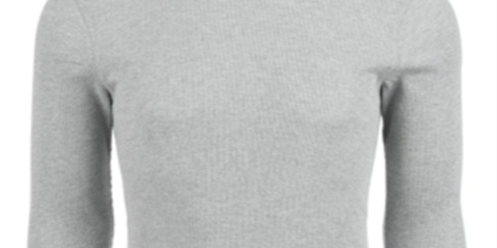 Roupa íntima masculina Alfani, grande e alta, manga comprida, gola redonda, térmica, cinza, tamanho 2XL