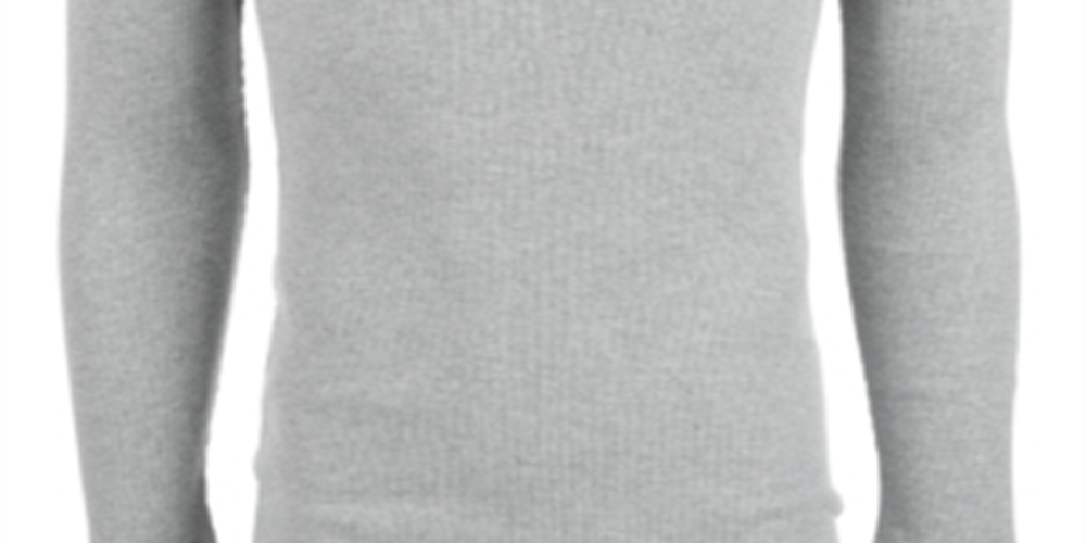 Roupa íntima masculina Alfani, grande e alta, manga comprida, gola redonda, térmica, cinza, tamanho 2XL