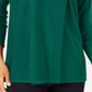 Suéter feminino com gola alta e estampa de envelope falso JM Collection, verde, tamanho M