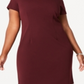 Vestido feminino plus size cruzado, cor vinho, tamanho 16 W